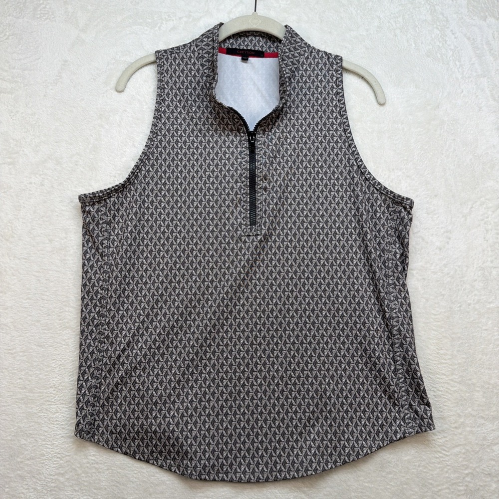 Greyson Golf Vest‎ Womens XL Gray Performance 1/4 Zip Sleeveless Pullover